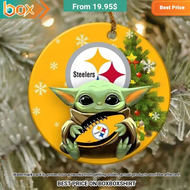 Pittsburgh Steelers Baby Yoda, Grinch Christmas Ornament Out of the world