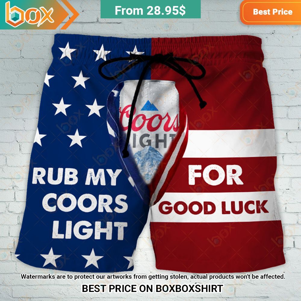Rub My Coors Light for Good Luck US Flag Short Which place is this bro?