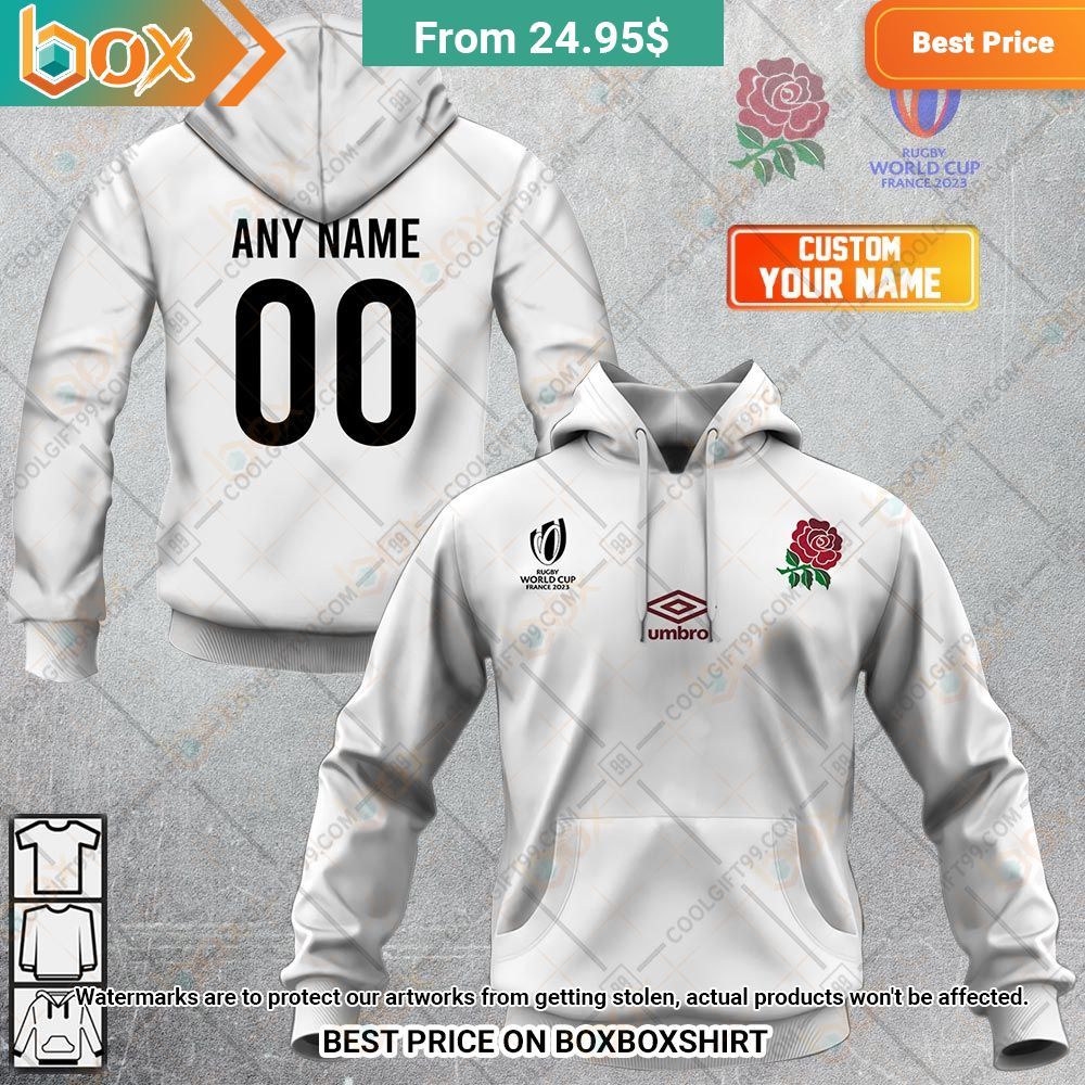 Rugby World Cup 2023 England Rugby Home Jersey Custom Hoodie Wow, cute pie