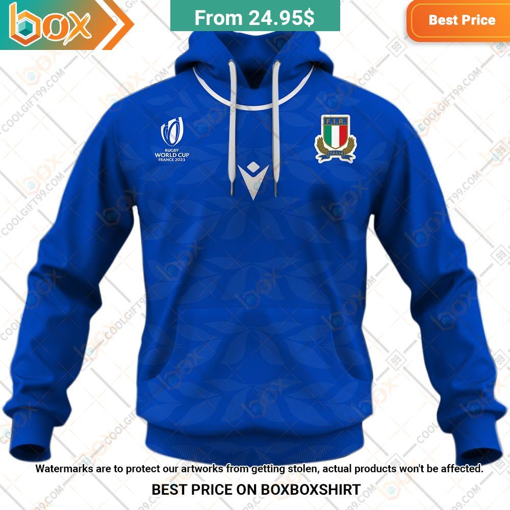 Rugby World Cup 2023 Italy Rugby Home Jersey Custom Hoodie Studious look