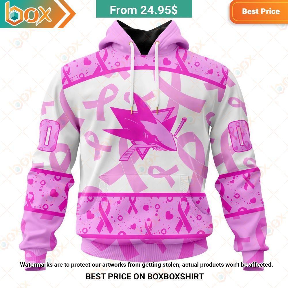san jose sharks pink october breast cancer awareness month custom shirt hoodie 1