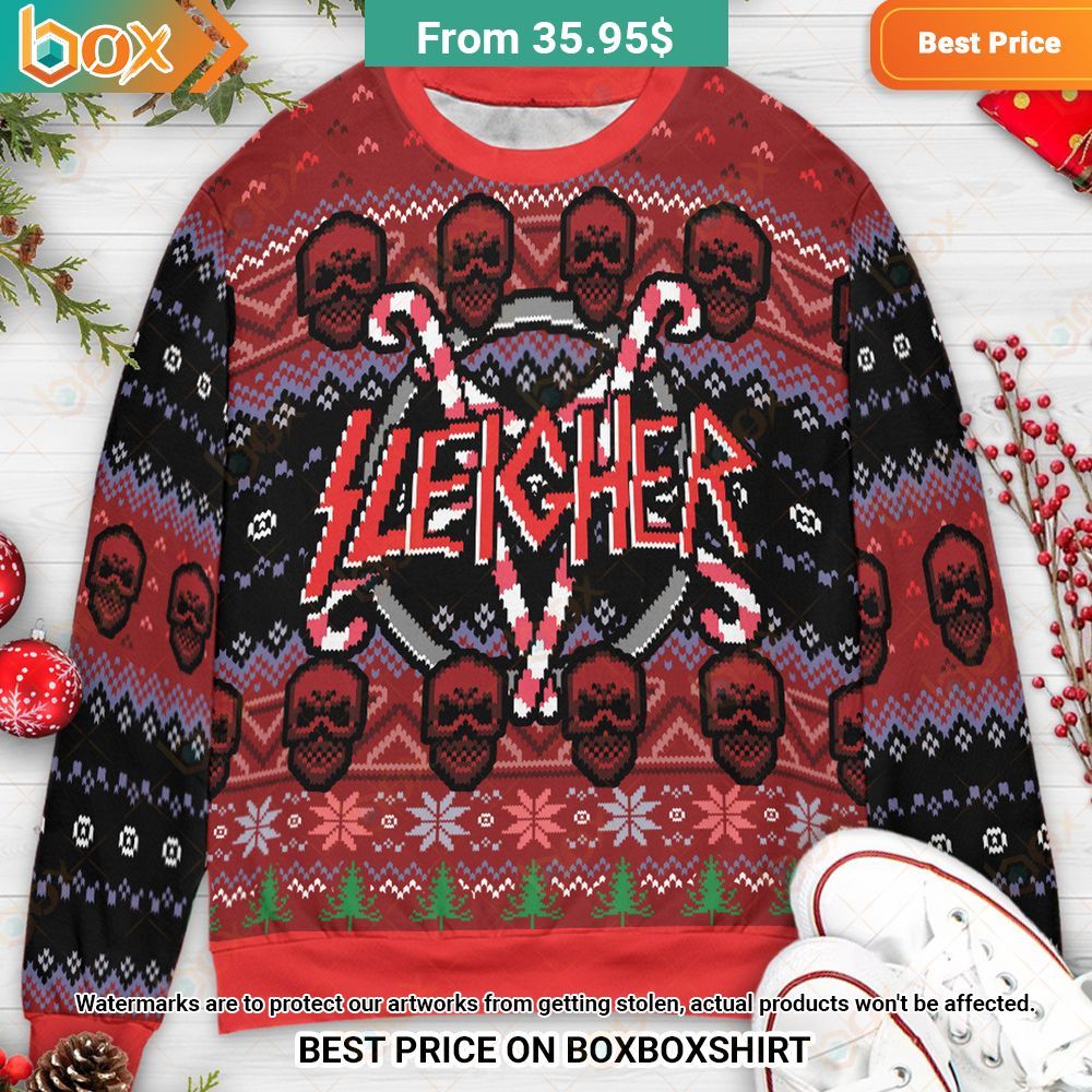 Sleigher Christmas Slayer Band Christmas Sweater Cutting dash