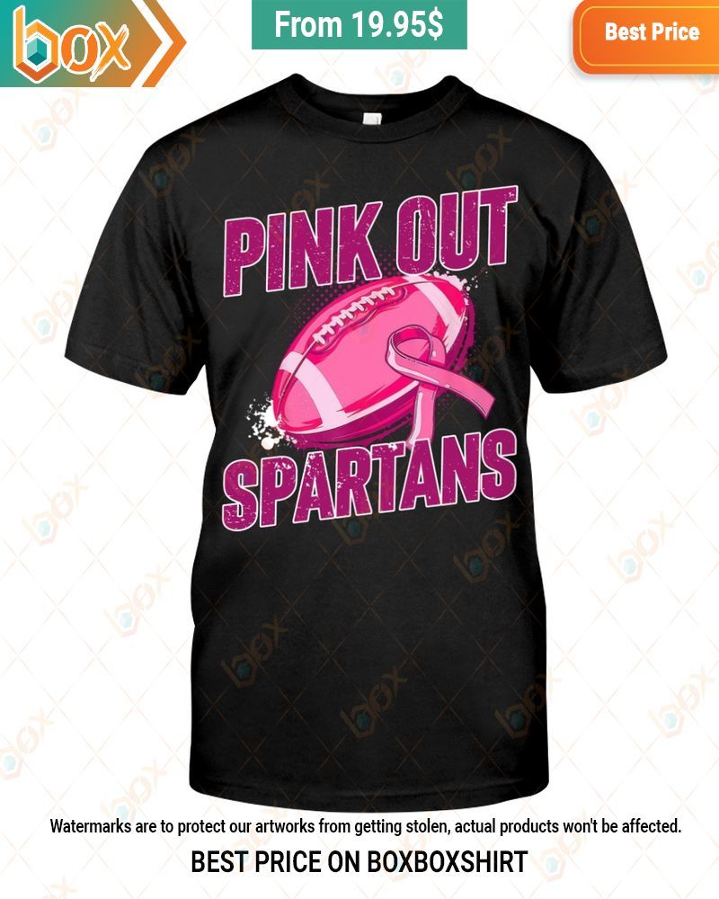 Spartans Pink Out Breast Cancer Shirt Loving click