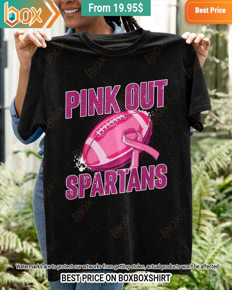 Spartans Pink Out Breast Cancer Shirt She has grown up know