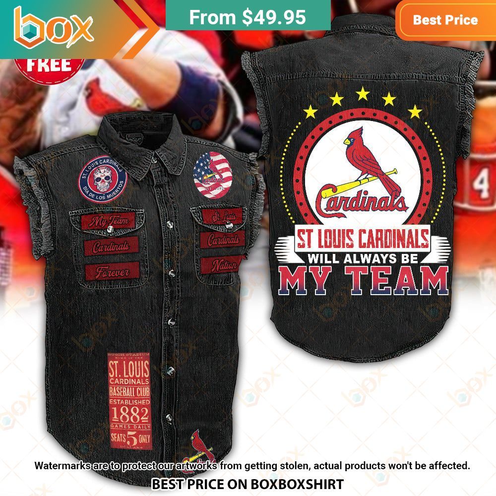 St. Louis Cardinals 3D Sleeveless Denim Jacket You look so healthy and fit