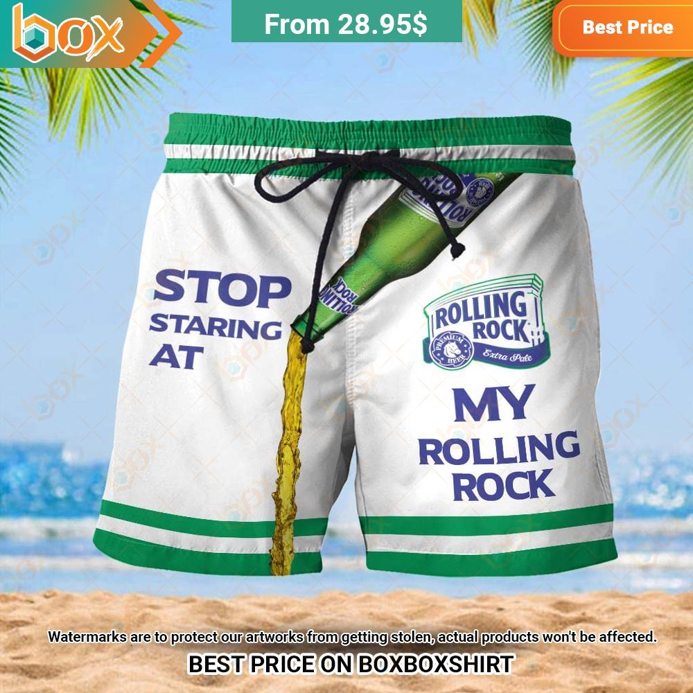 Stop Staring At My Rolling Rock Short Hey! You look amazing dear