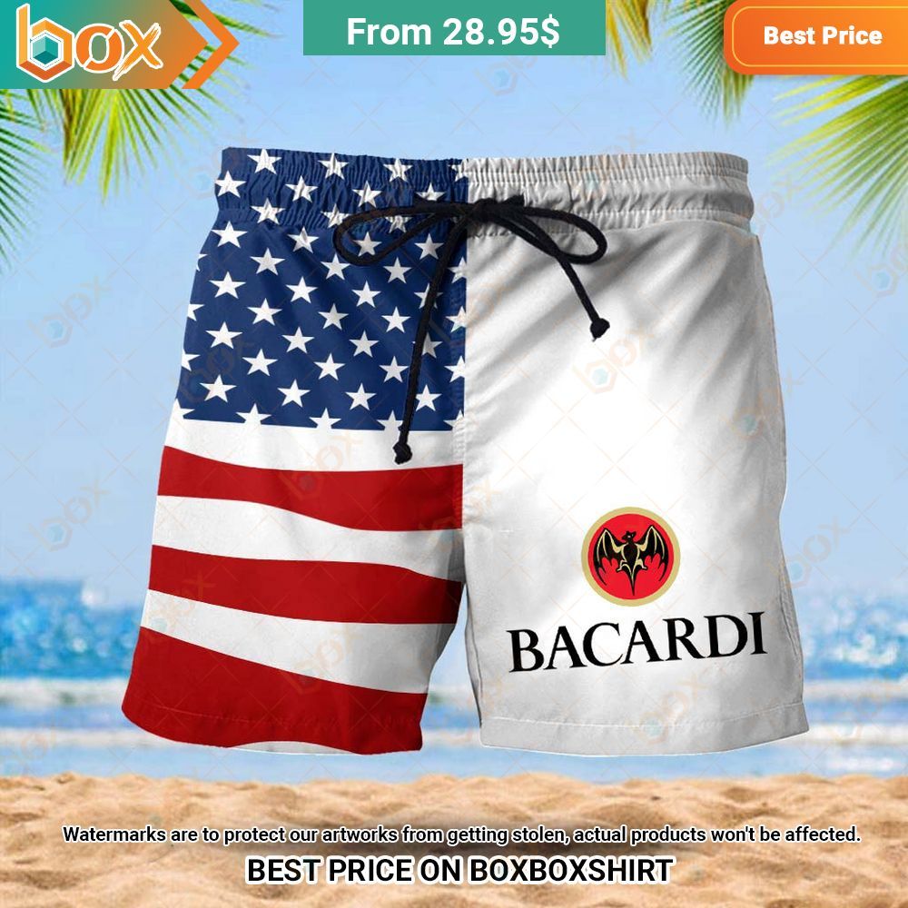 Vintage USA Flag Fourth Of July Bacardi Short Pic of the century
