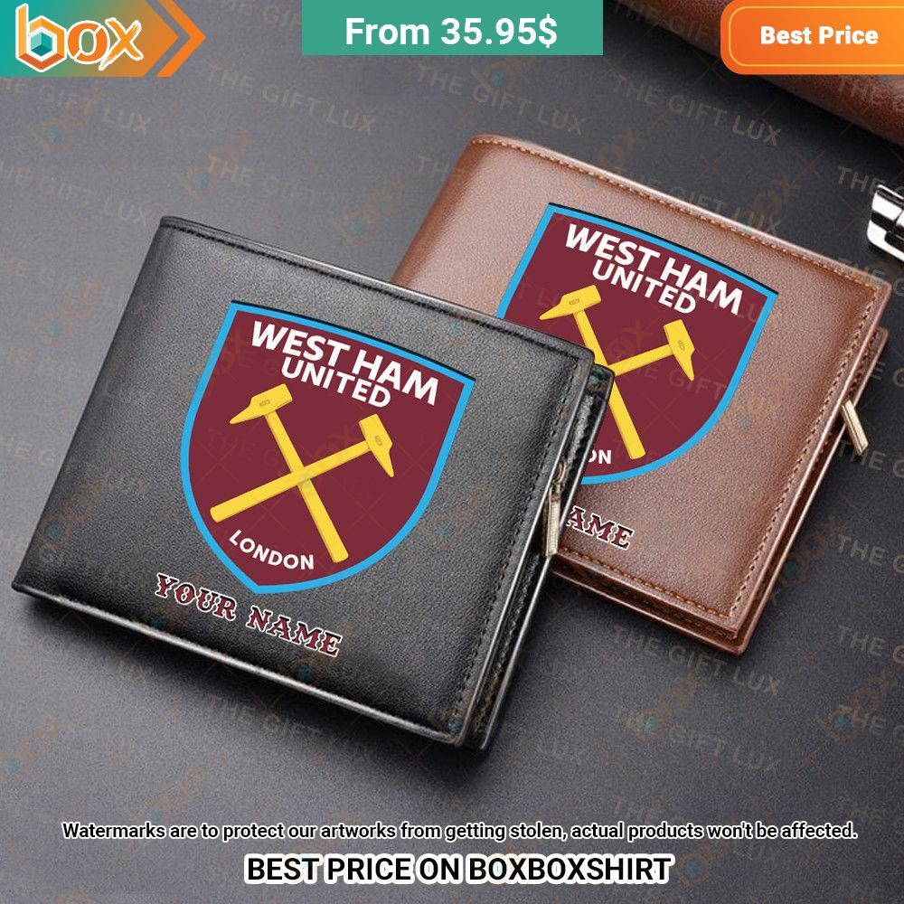 West Ham United Personalized Leather Wallet Radiant and glowing Pic dear