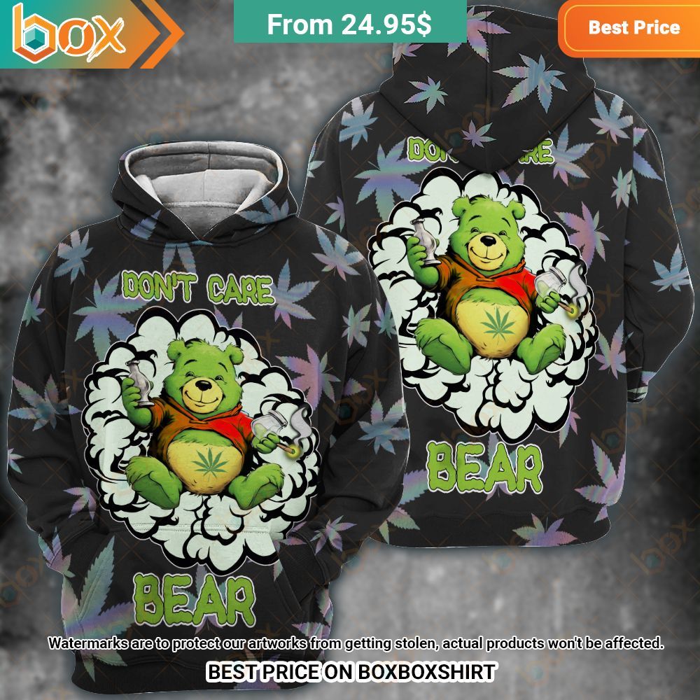 Winnie the Pooh Don't Care Bear Weed Hoodie Rejuvenating picture