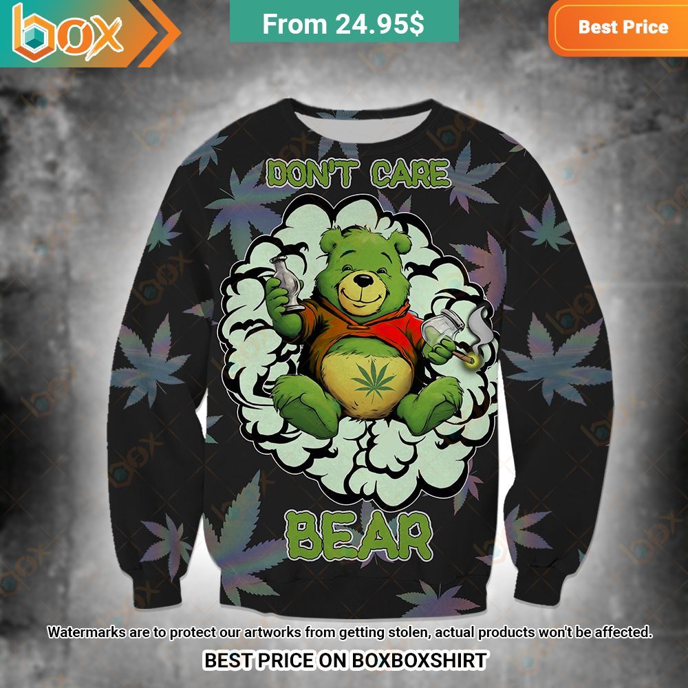 Winnie the Pooh Don't Care Bear Weed Hoodie Cutting dash