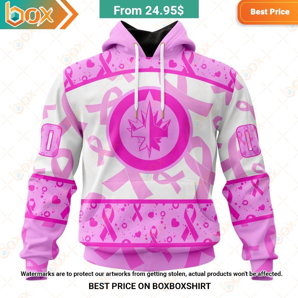 winnipeg jets pink october breast cancer awareness month custom shirt hoodie 1