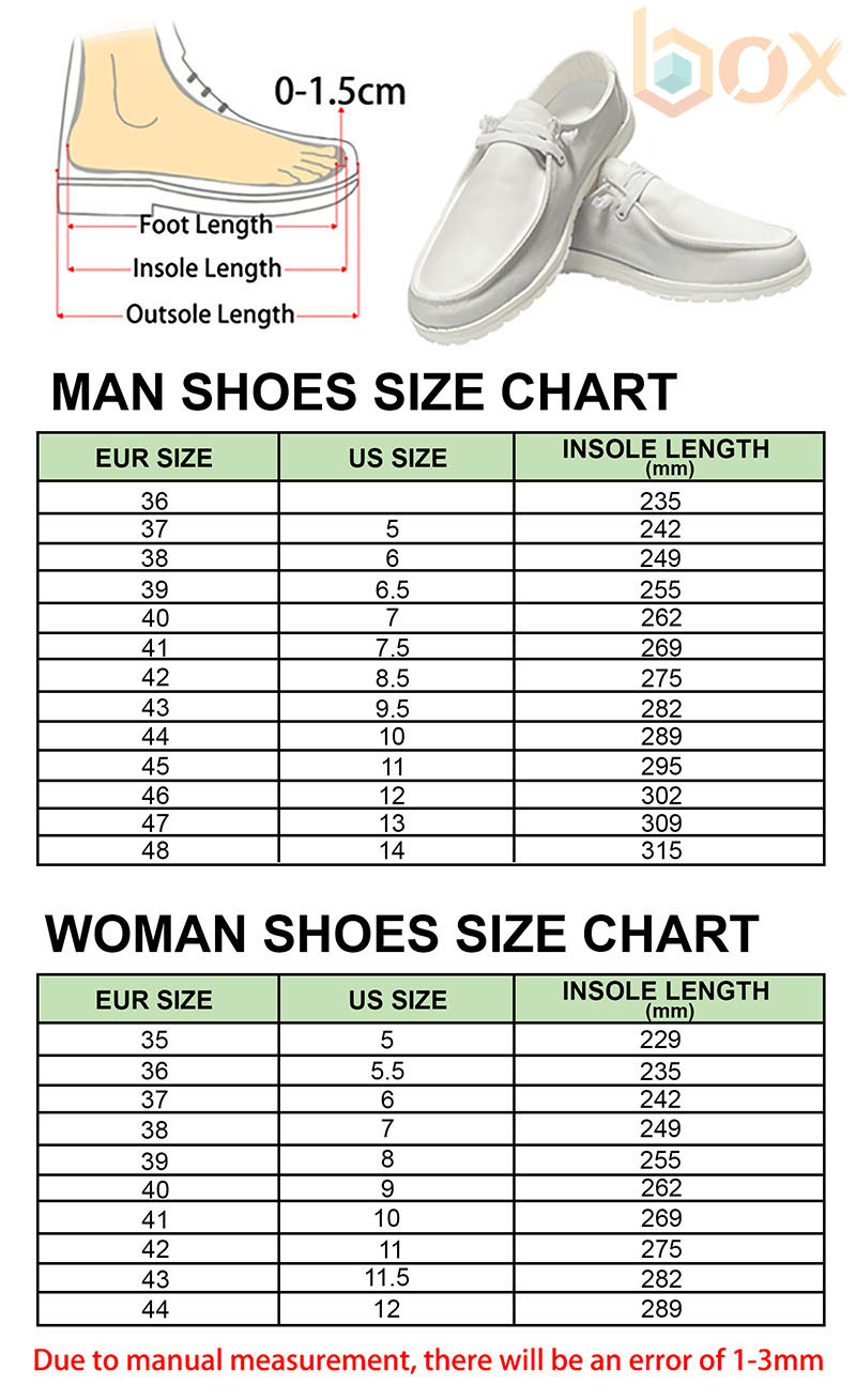 Hey Dude Shoes Size Chart: