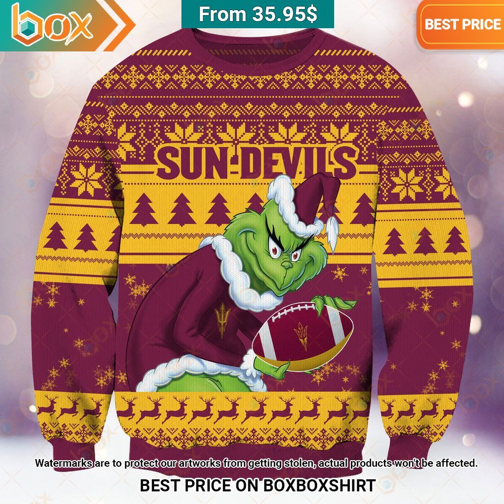 Arizona State Sun Devils Grinch Christmas Sweater You look too weak