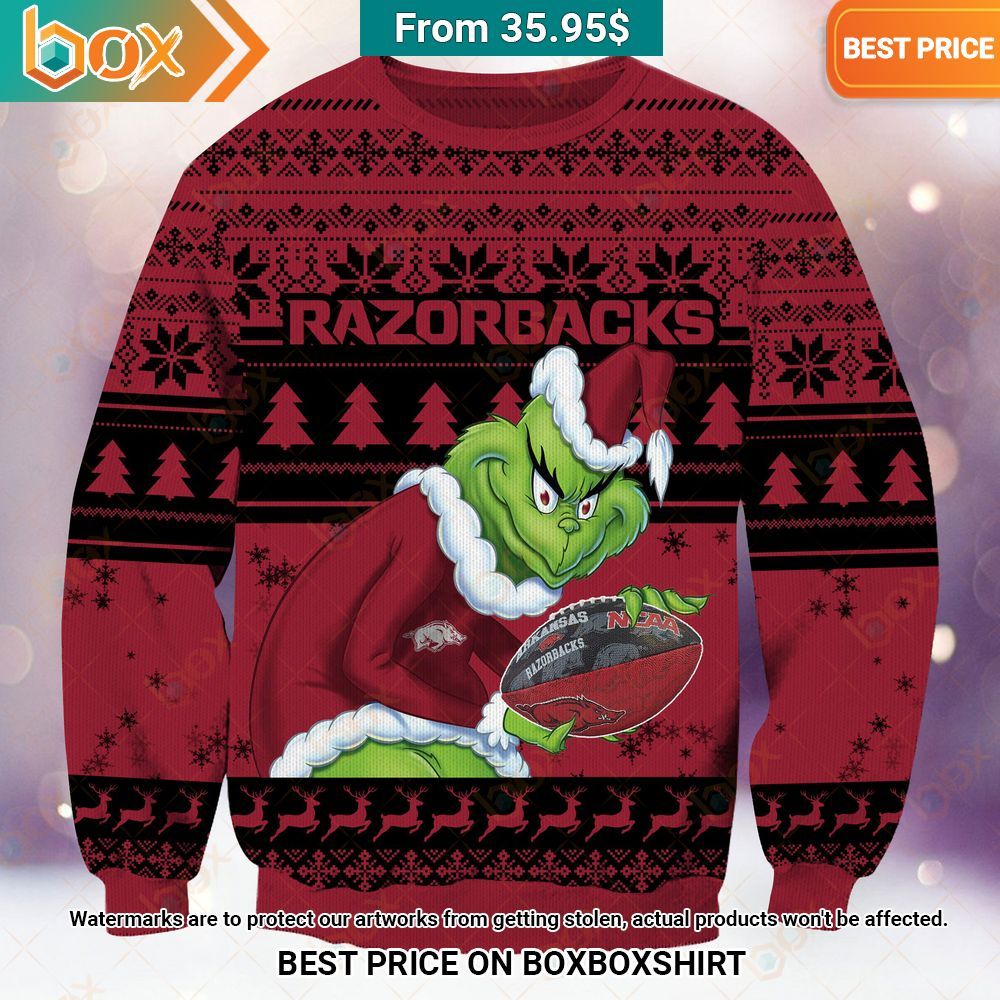 Arkansas Razorbacks Grinch Christmas Sweater Mesmerising