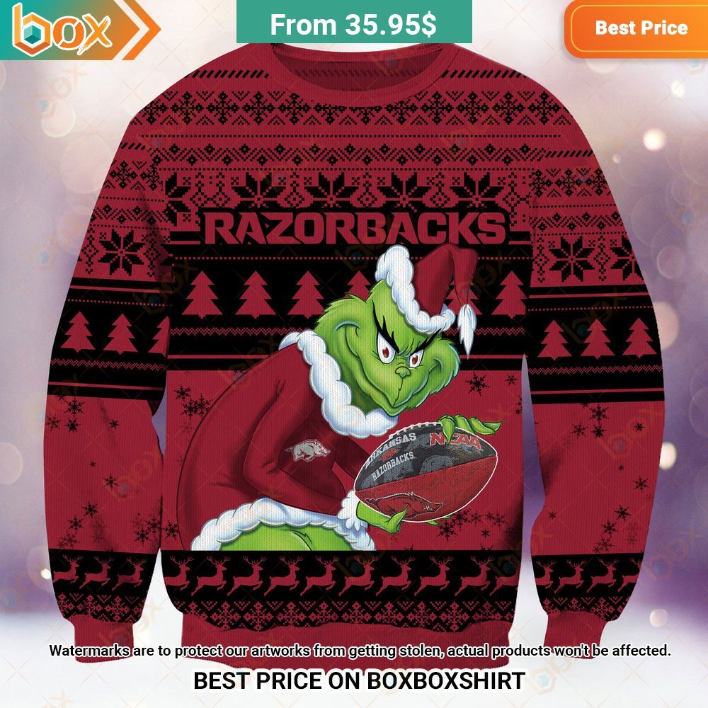 Arkansas Razorbacks NCAA Grinch Sweater Is this your new friend?