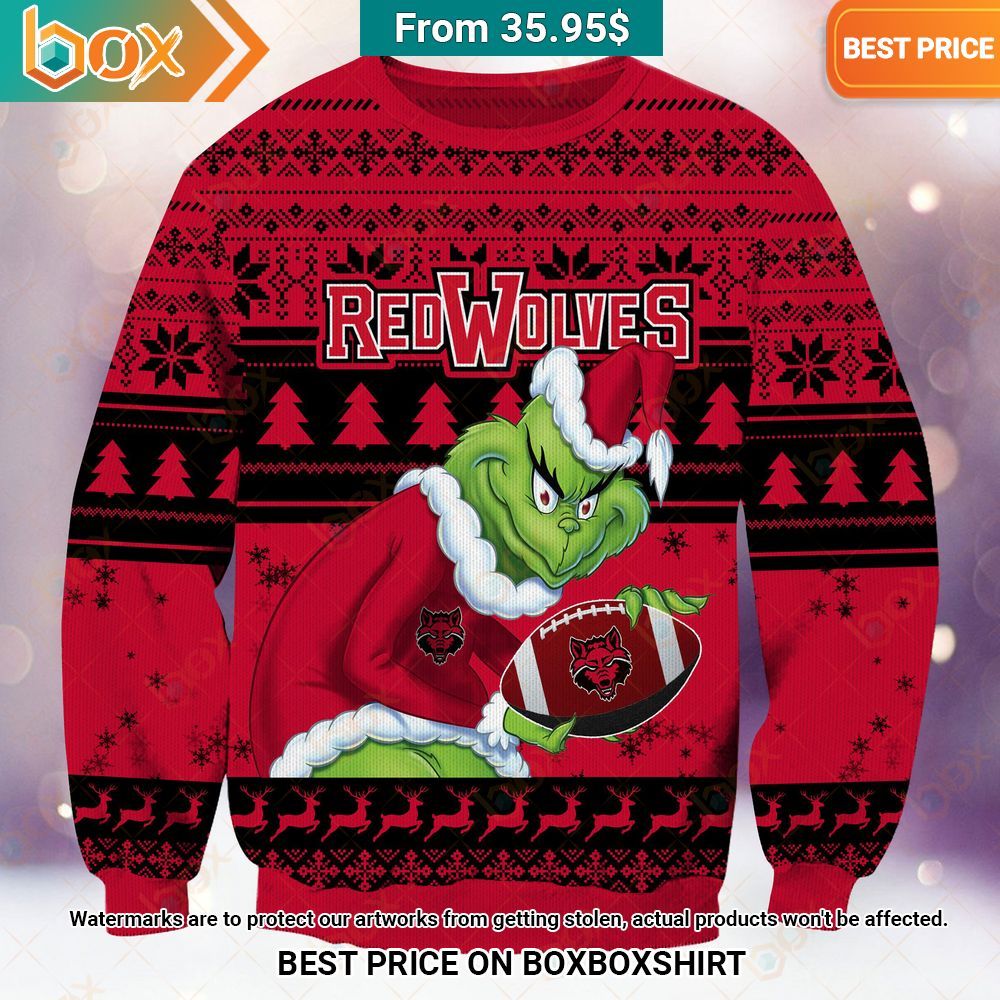Arkansas State Red Wolves Grinch Christmas Sweater Nice bread, I like it