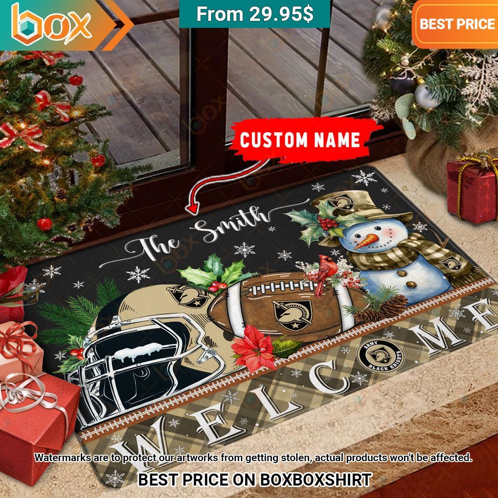 Army Black Knights Welcome Christmas Doormat Cutting dash