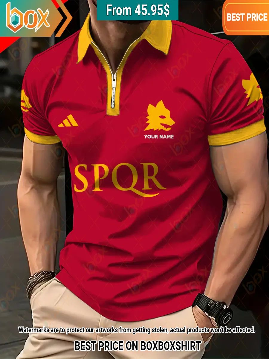 AS Roma Custom Zip Polo Such a charming picture.