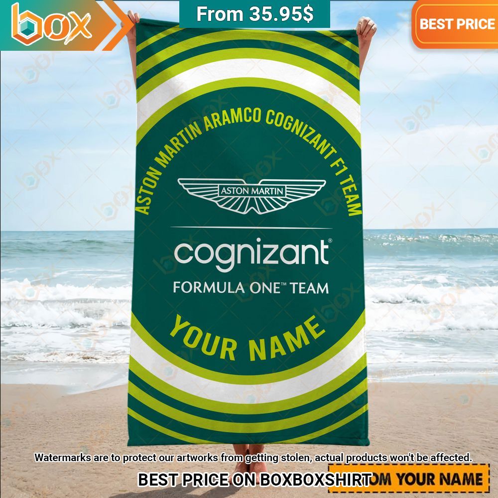 Aston Martin Aramco Cognizant F1 Team Custom Beach Towel You look lazy