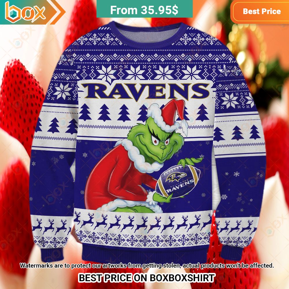 Baltimore Ravens Grinch Sweater Royal Pic of yours