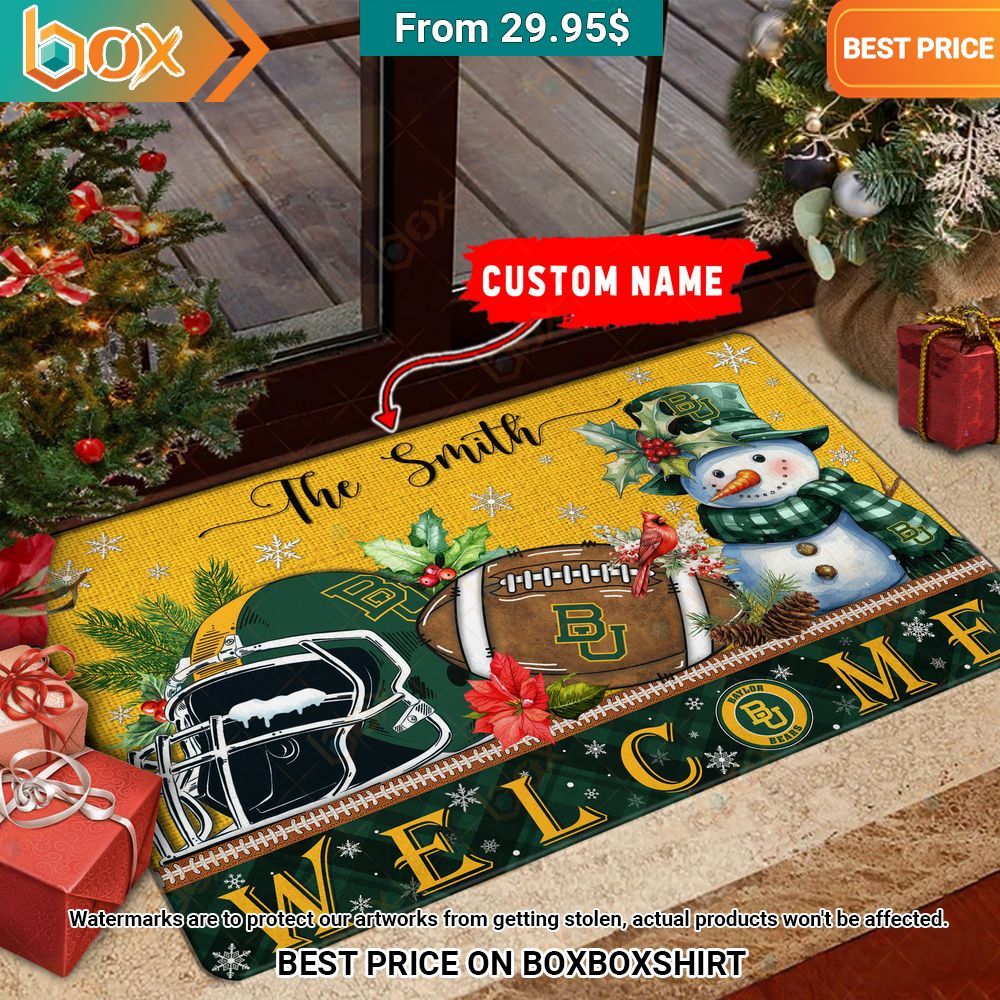 Baylor Bears Welcome Christmas Doormat Hey! You look amazing dear