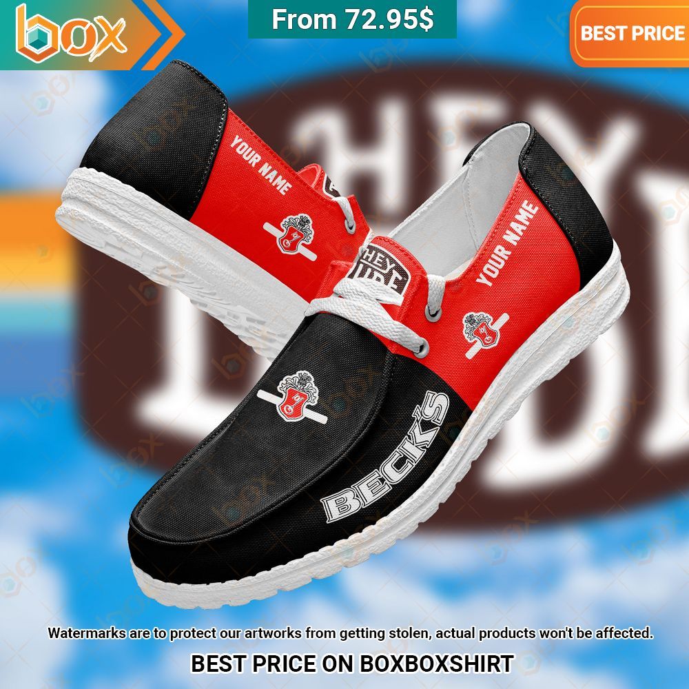Beck's Custom Hey Dude Shoes Sizzling