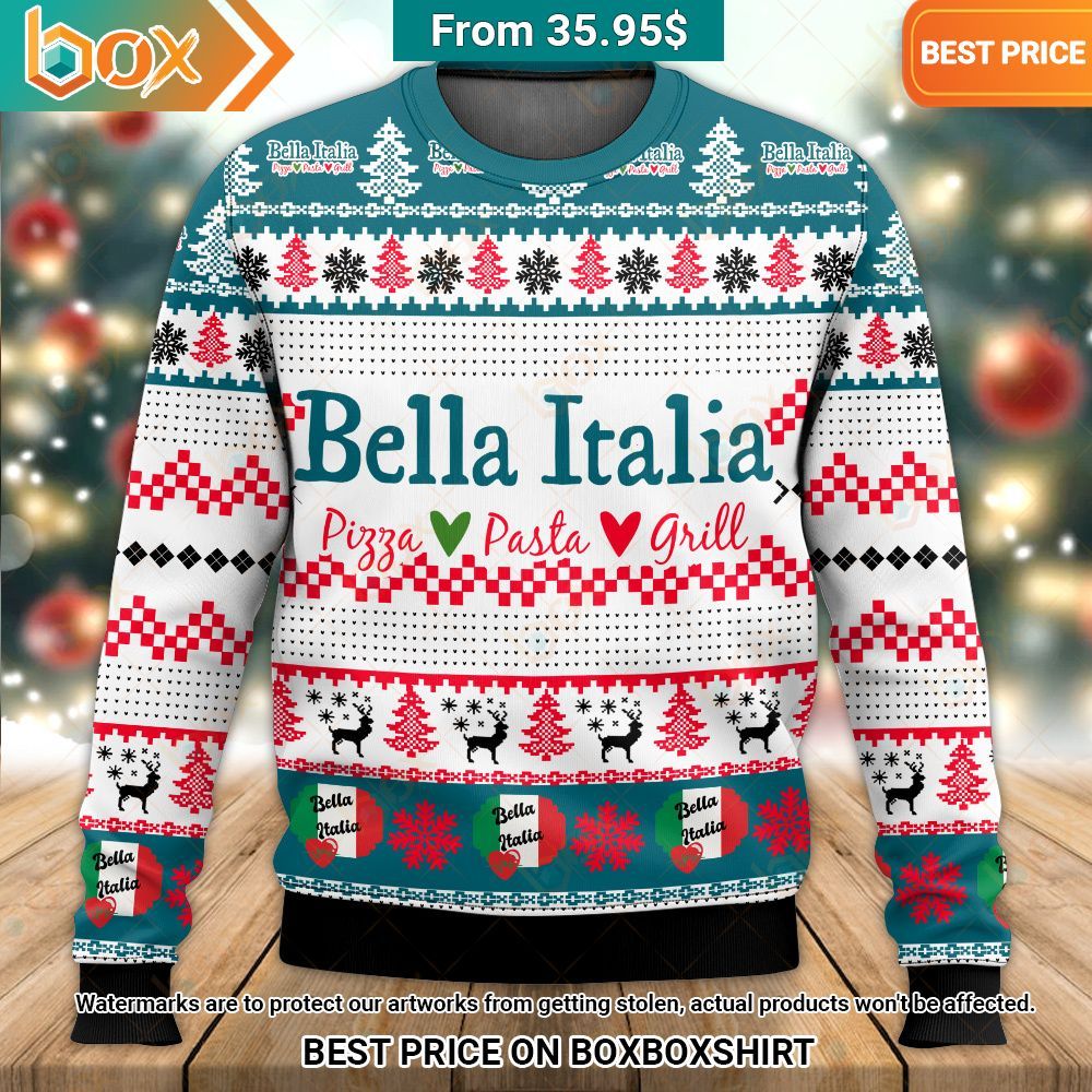 Bella Italia Christmas Sweater Radiant and glowing Pic dear
