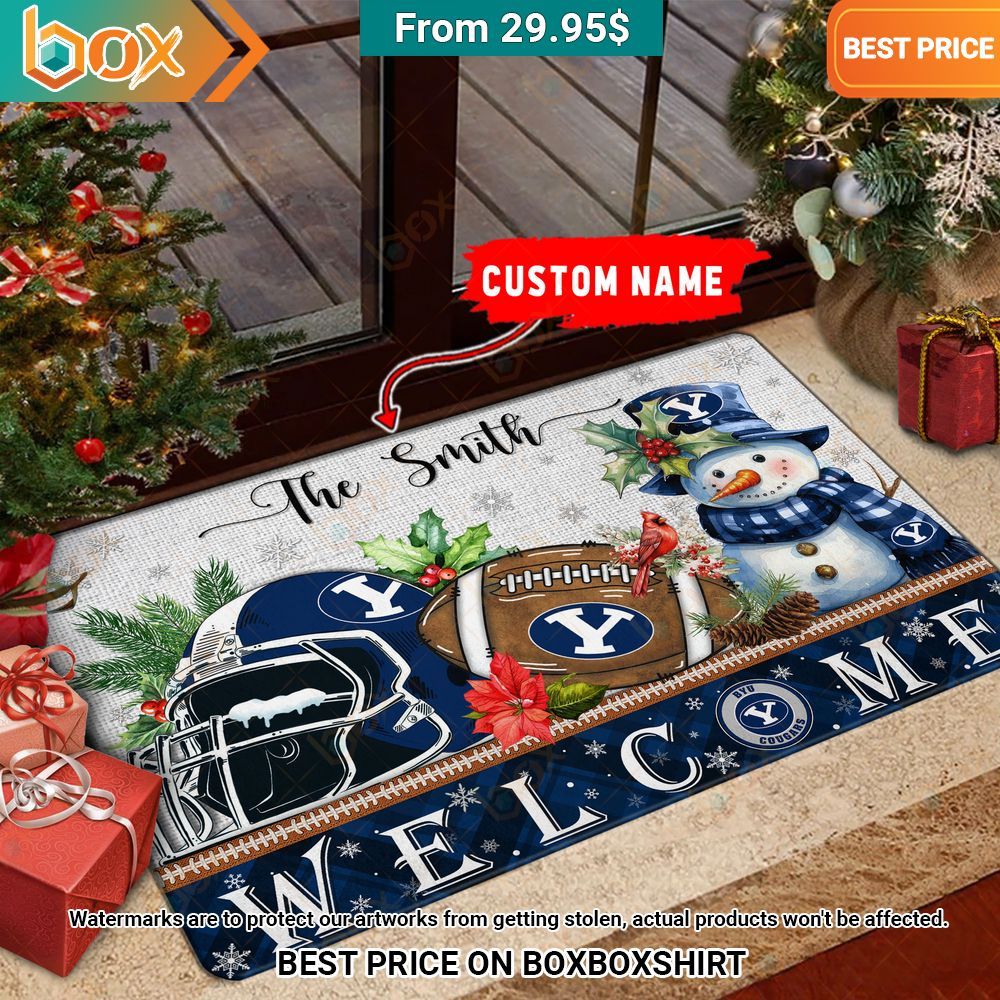 BYU Cougars Welcome Christmas Doormat This place looks exotic.