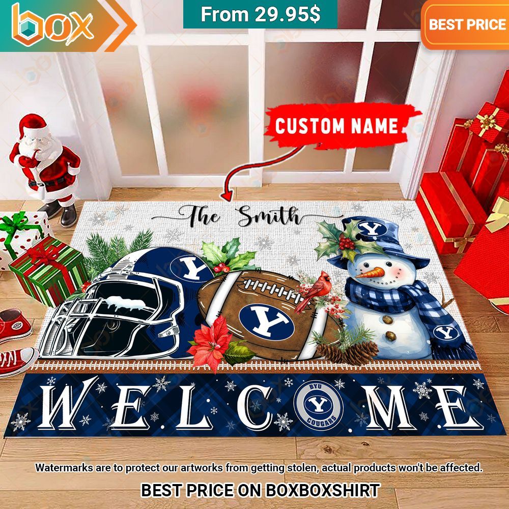 BYU Cougars Welcome Christmas Doormat You look so healthy and fit