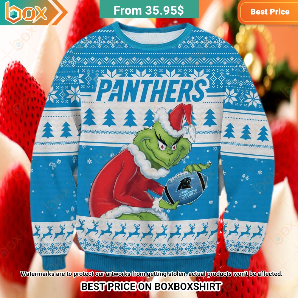 Carolina Panthers Grinch Sweater Eye soothing picture dear