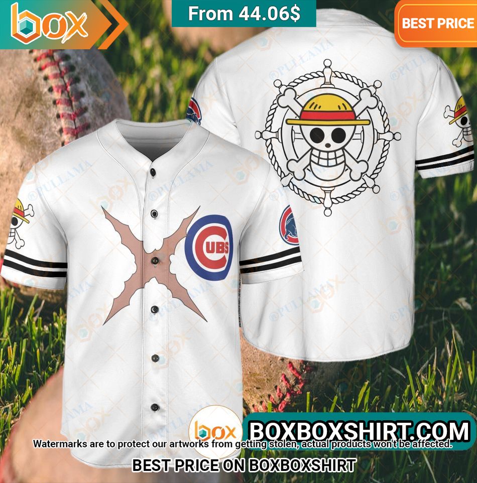 Chicago Cubs Straw Hat Luffy Baseball Jersey Natural and awesome
