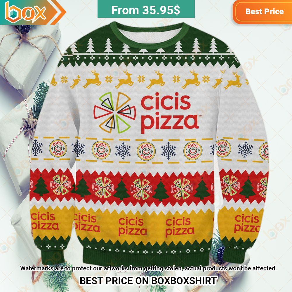 Cicis Pizza Chrismas Sweater Nice photo dude