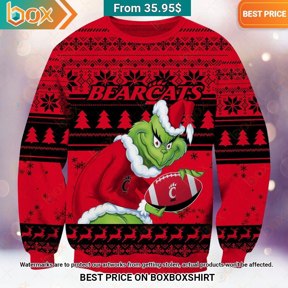 Cincinnati Bearcats Grinch Christmas Sweater It is too funny