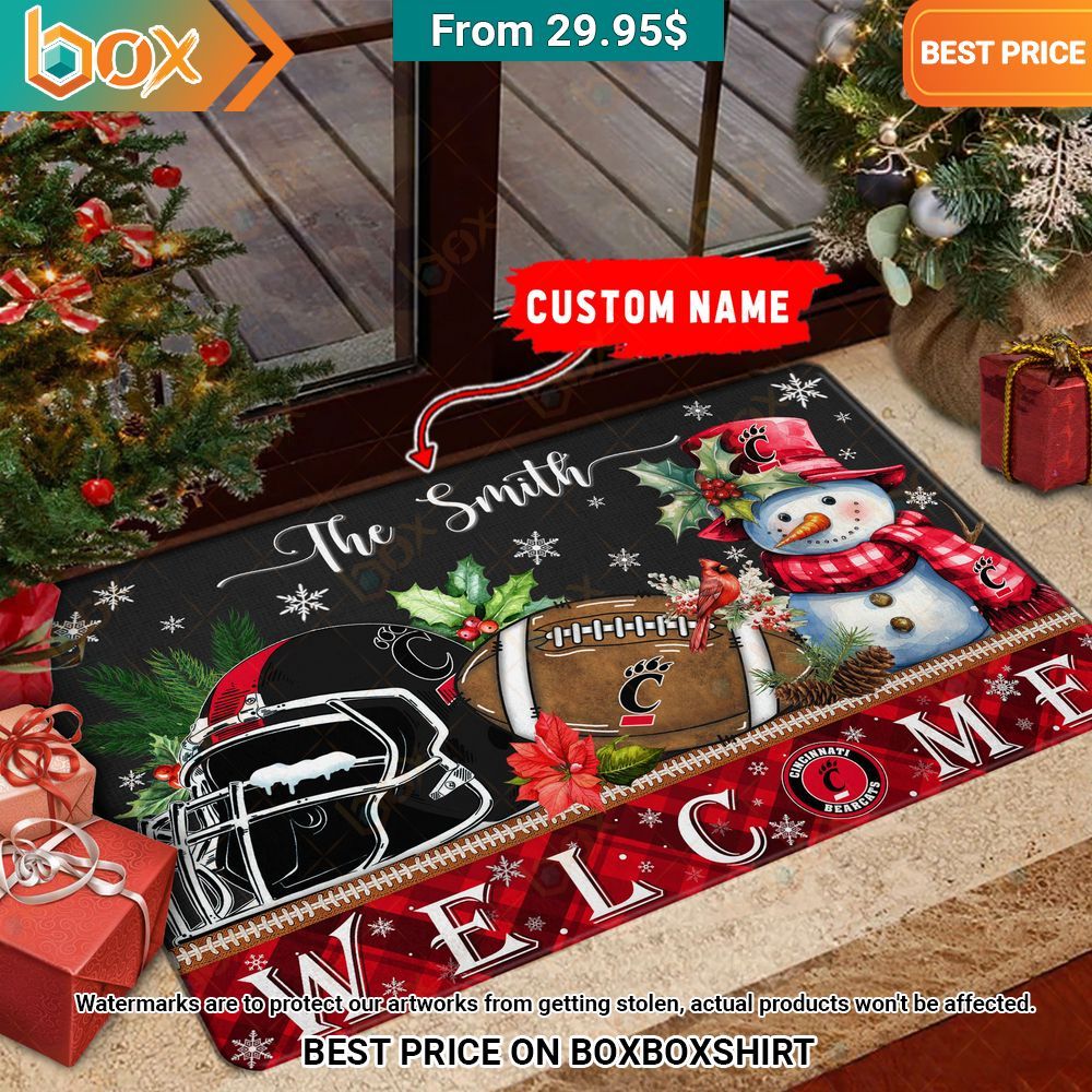 Cincinnati Bearcats Welcome Christmas Doormat Unique and sober