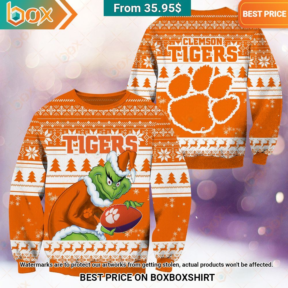 Clemson Tigers Grinch Christmas Sweater It is more than cute