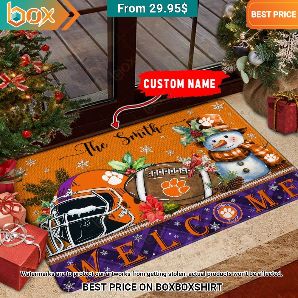 Clemson Tigers Welcome Christmas Doormat Cool DP