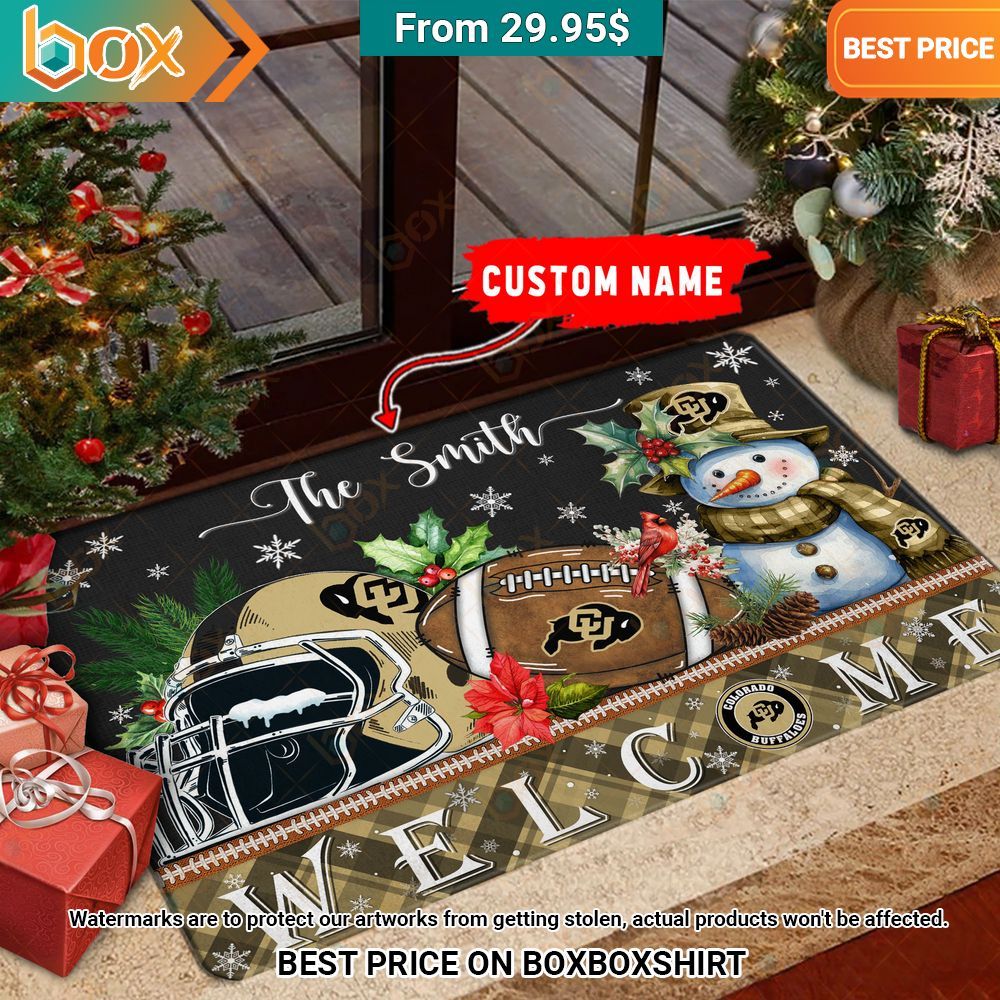 Colorado Buffaloes Welcome Christmas Doormat Natural and awesome