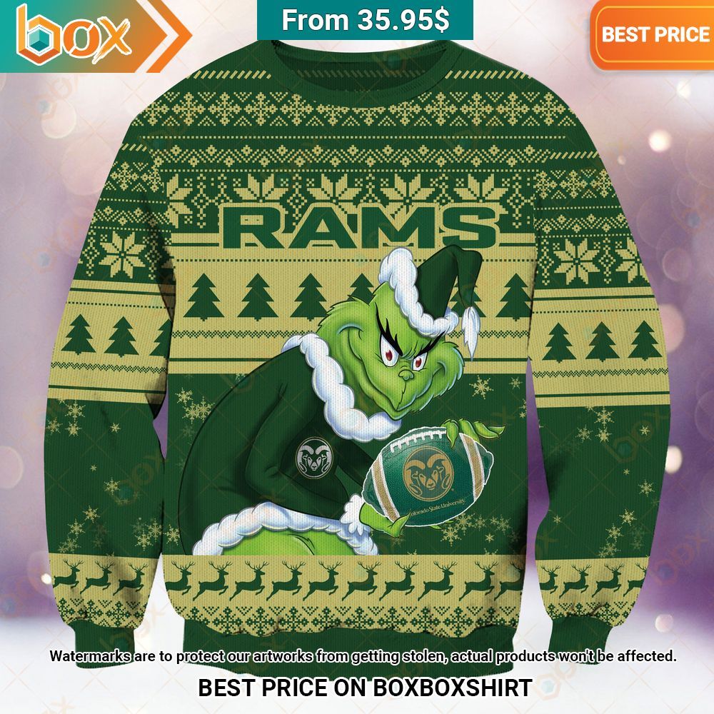 Colorado State Rams Grinch Christmas Sweater I like your hairstyle