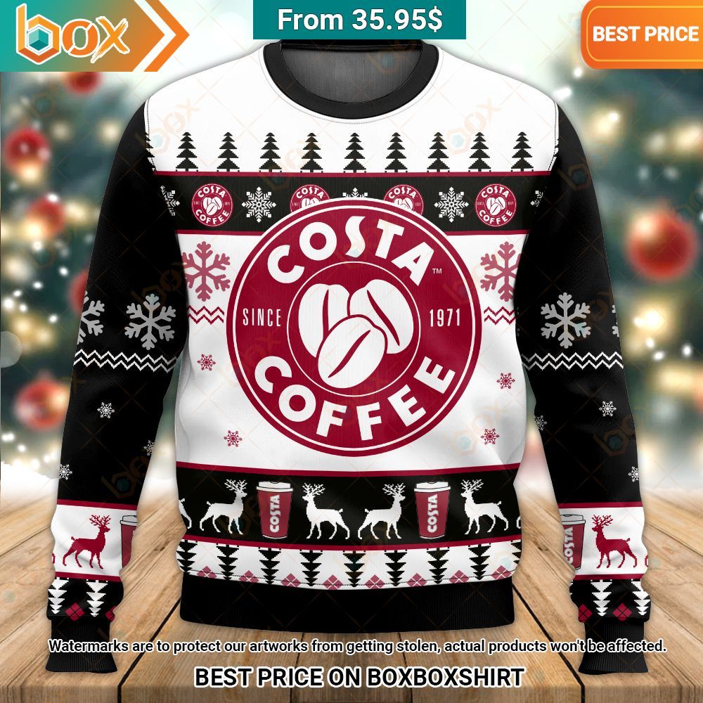 Costa Coffee Christmas Sweater Stand easy bro