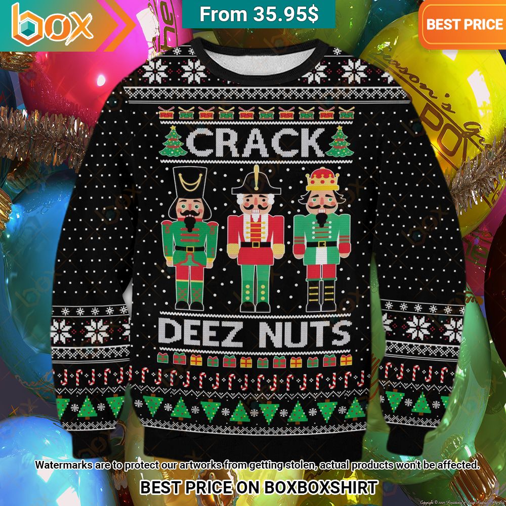 Crack Deez Nuts Christmas Sweater Cutting dash
