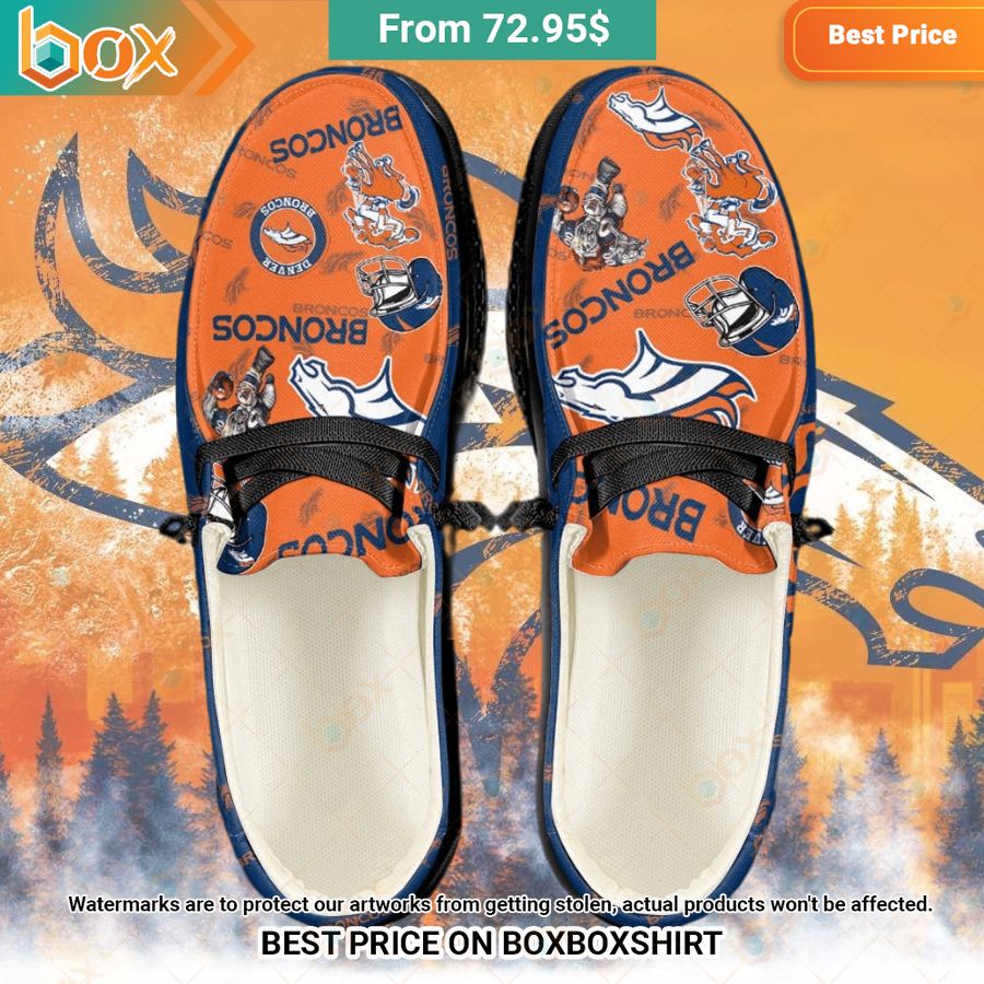 Custom Denver Broncos Hey Dude Shoes Nice place and nice picture