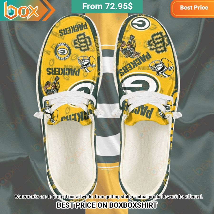 Custom Green Bay Packers Hey Dude Shoes Wow! What a picture you click