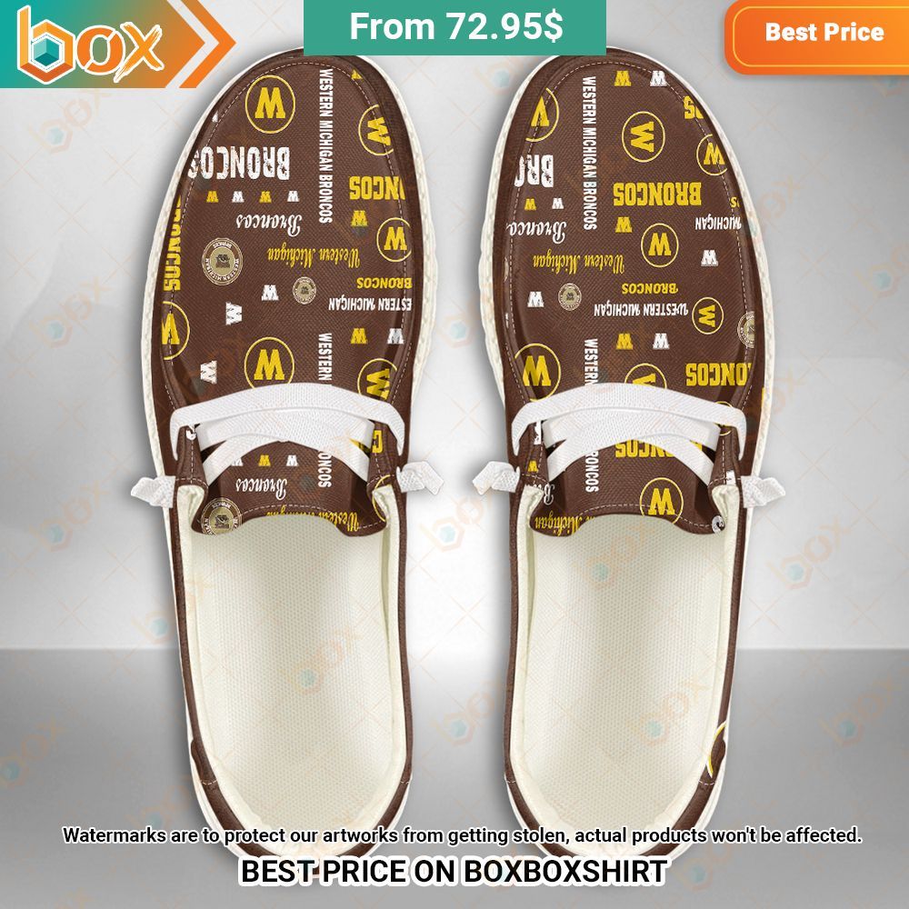 Custom Western Michigan Broncos Hey Dude Shoes Rocking picture