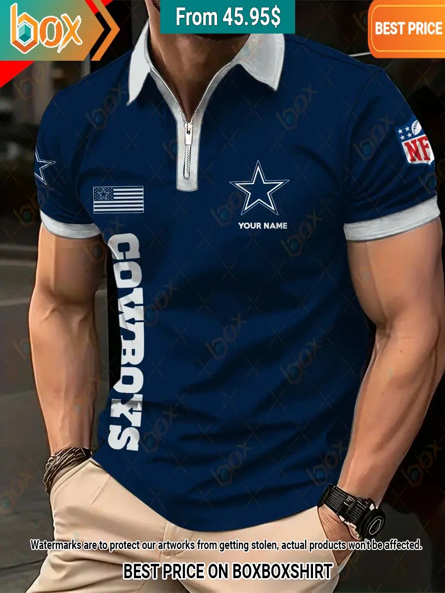 Dallas Cowboys Custom Zip Polo Generous look