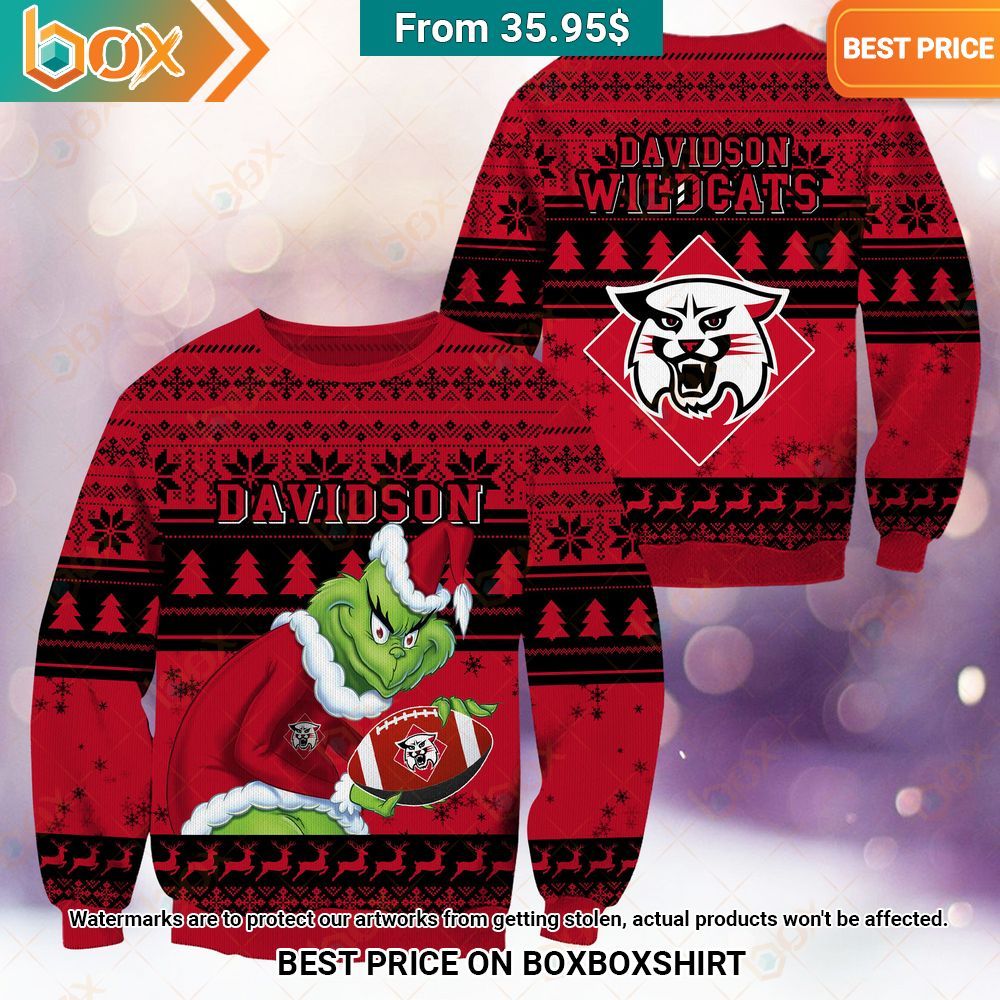 Davidson Wildcats Grinch Christmas Sweater Cool DP