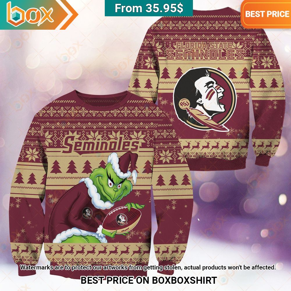 Florida State Seminoles Grinch Christmas Sweater Nice elegant click