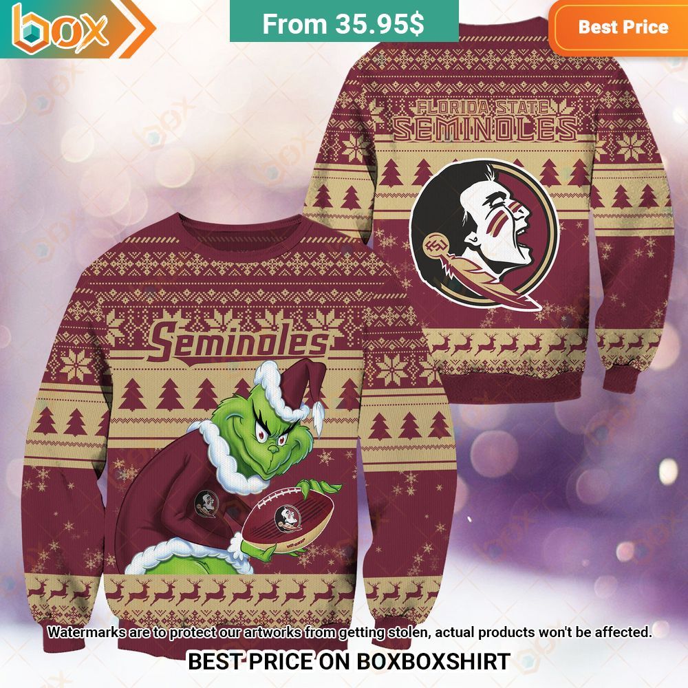 Florida State Seminoles NCAA Grinch Sweater Sizzling