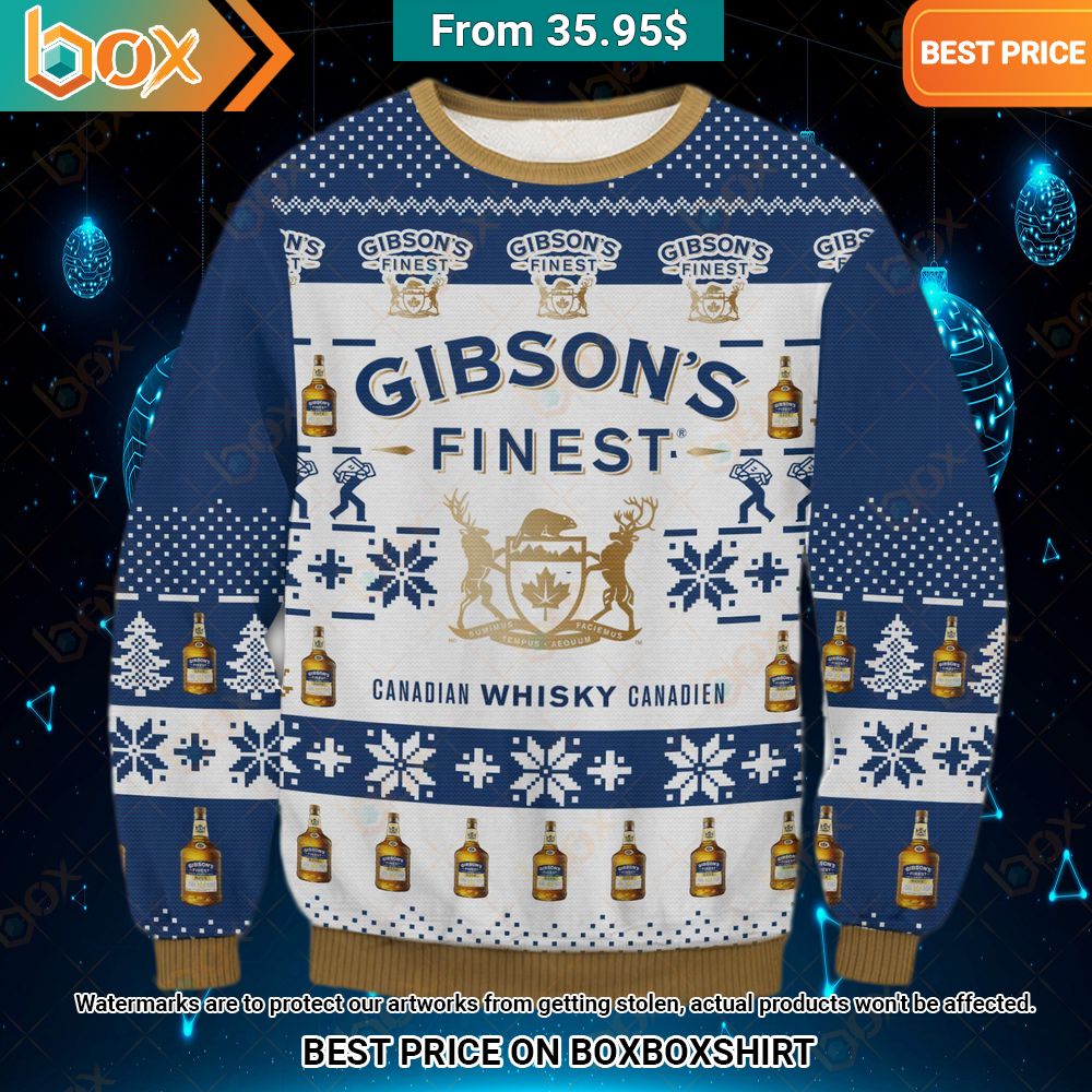 Gibson's Finest Whiskey Christmas Sweater Best couple on earth