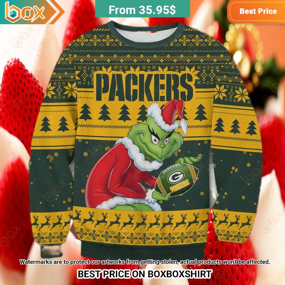 Green Bay Packers Grinch Sweater Royal Pic of yours