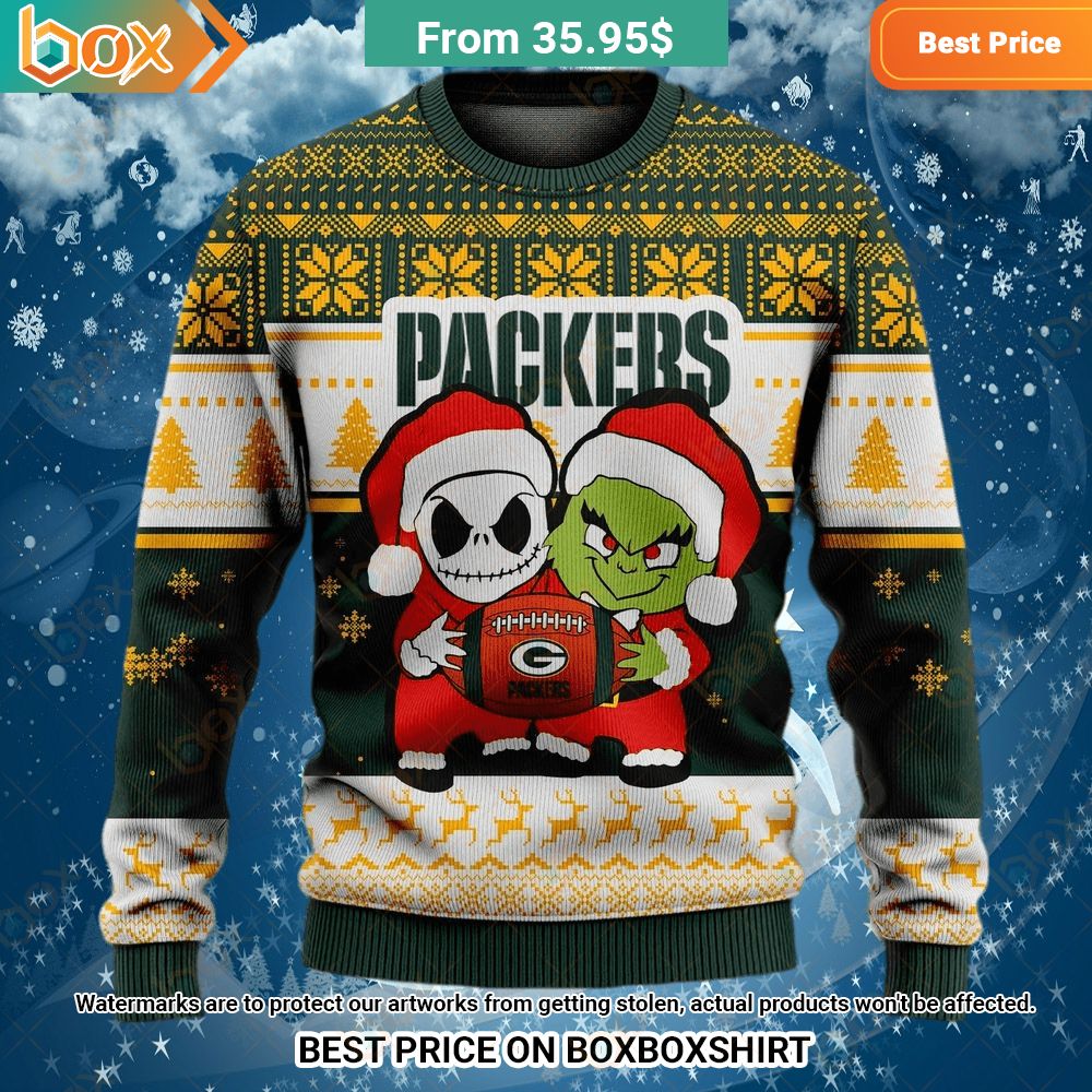 Green Bay Packers Jack Skellington Grinch Sweater Unique and sober
